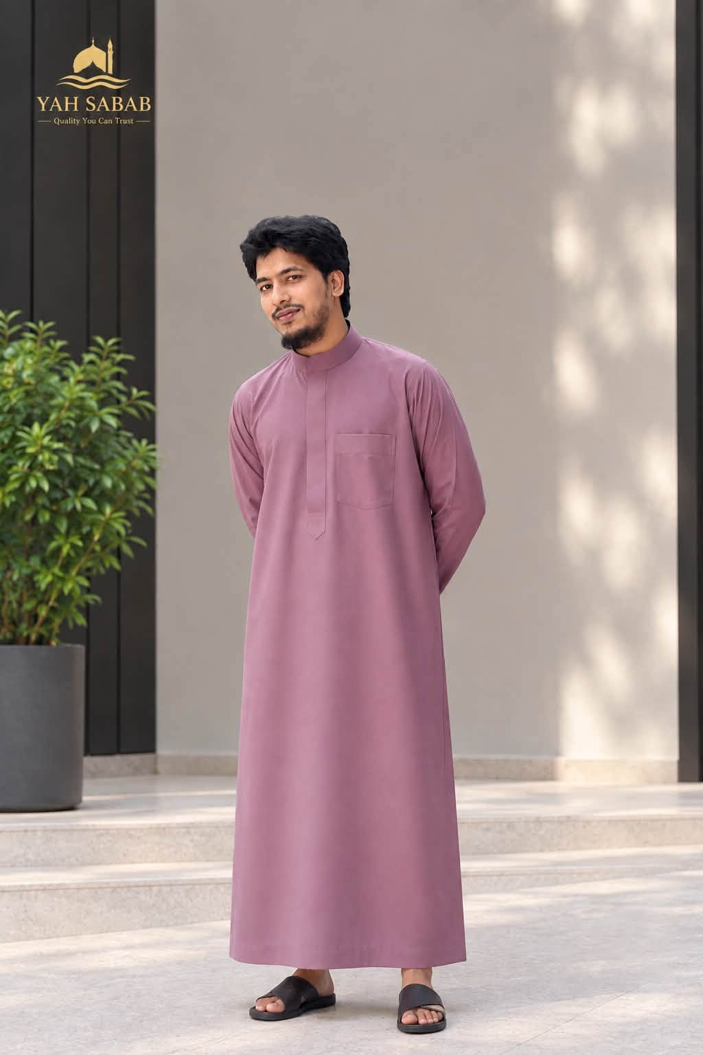 Royal Plum & Dusty Rose Arabian Thobe